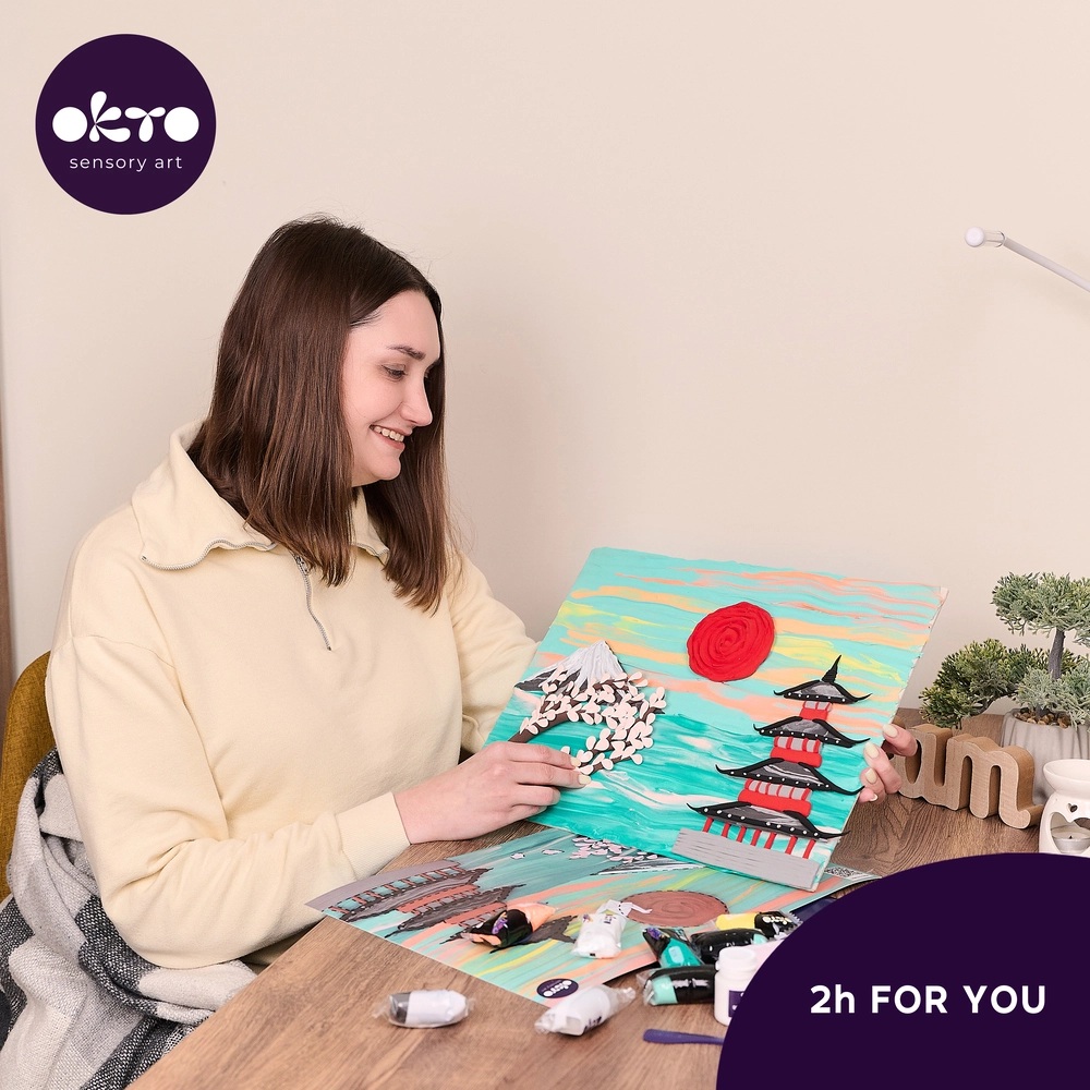 Oktató játékok - Set pictura 3D cu argila usoara, 30*40cm - Japan