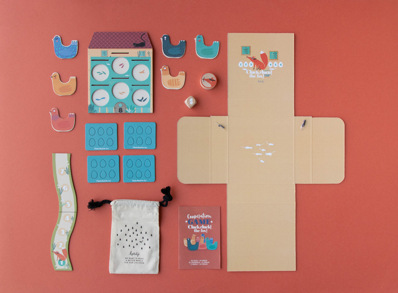 Londji-Joc de cooperare Cluck, cluck the fox, editia de buzunar, Londji [10]