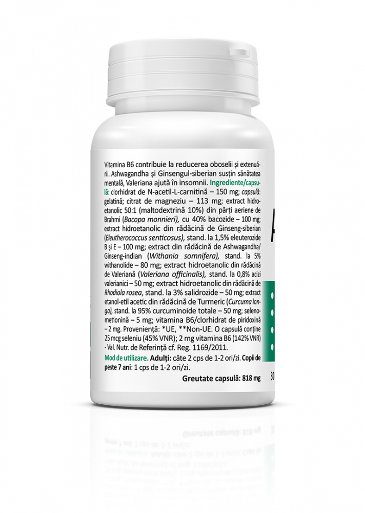 Zenyth-AdaptoHelp Complex, 30 capsule, suprasolicitare psihica, efect tonic, astenie, ZENYTH [2]