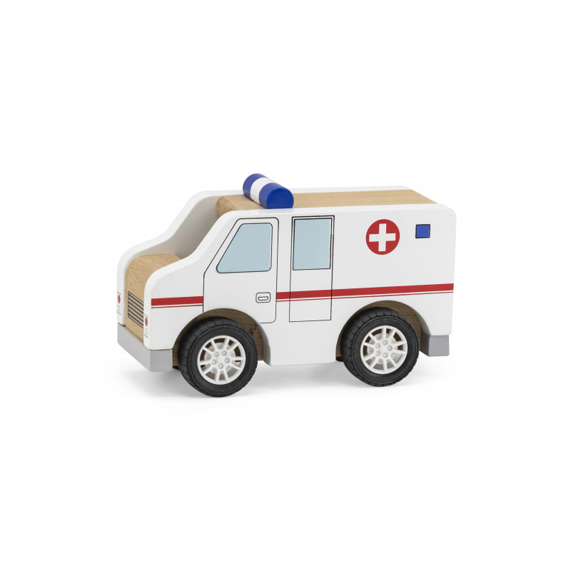 Viga-Ambulanță din Lemn VIGA – Jucărie Montessori pentru Copii, Ideală pentru Joc Imaginativ și Distractiv [1]