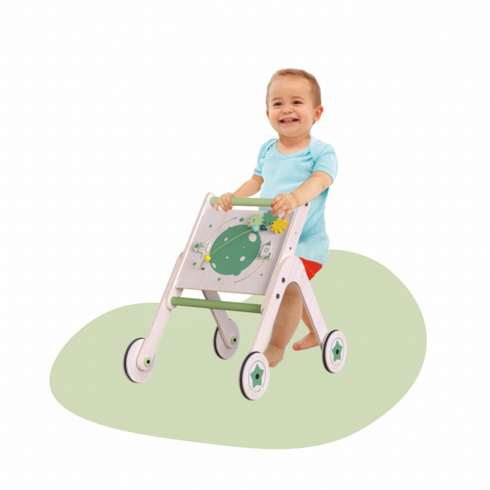 MamaToyz Antepremergator din lemn cu masuta de activitati 2 in 1 MamaToyz [10]