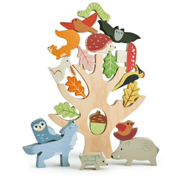 Asezarea din padure, din lemn preminum  - STACKING FORESET - 19 piese - Tender Leaf Toys [1]
