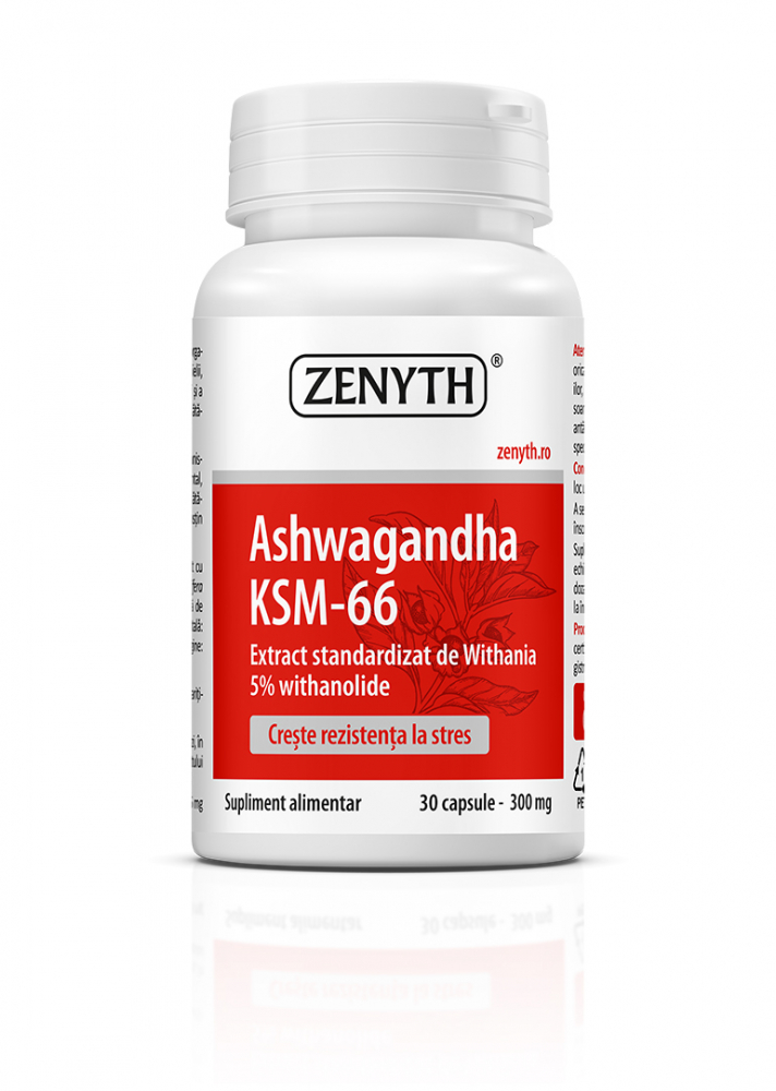 Ashwagandha ksm-66, 30 cps, aliatul omului modern in lupta contra stresului, sindromului burnout, 300 mg cps [1]