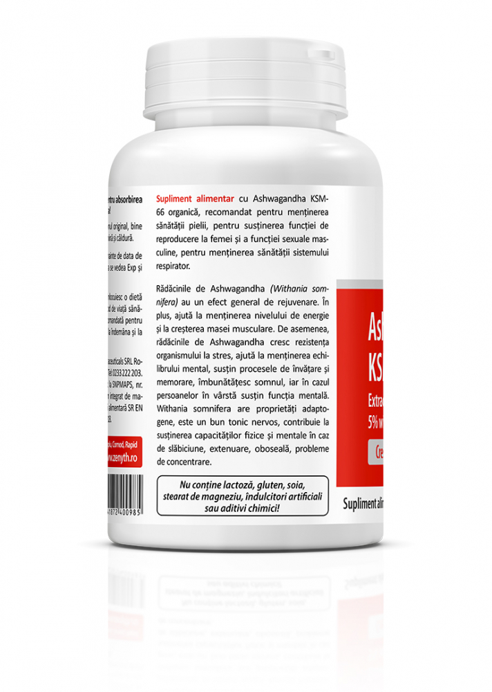 Zenyth-Ashwagandha KSM-66, 60 capsule, stop stres si sindrom burnout, 300 mg capsula, ZENYTH [2]