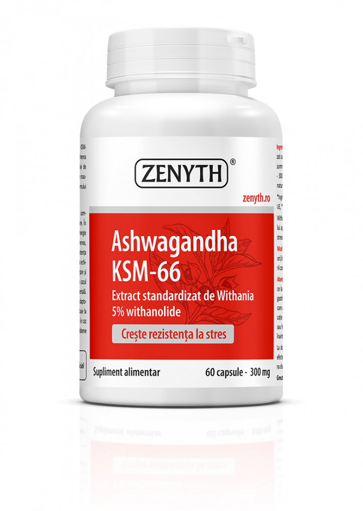 Zenyth-Ashwagandha KSM-66, 60 capsule, stop stres si sindrom burnout, 300 mg capsula, ZENYTH [1]