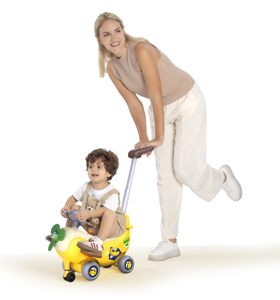 Jucarii Bebe-Avion Interactiv 4 In 1 Ride On Si Maner De Impingere Banana [3]