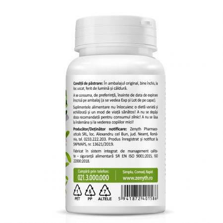 Bacopa monnieri, 30 capsule vegetale, Zenyth [3]