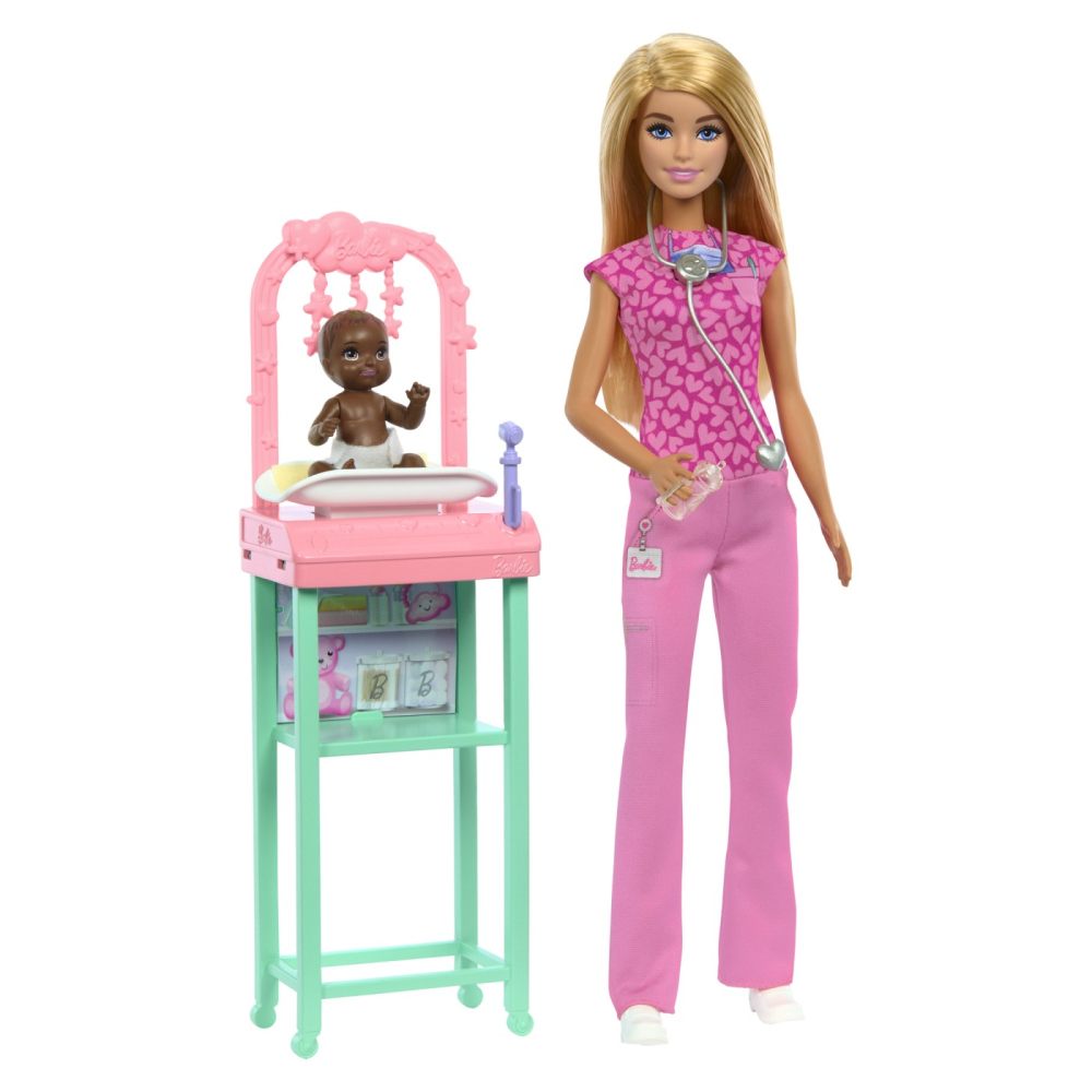 Barbie Cariere Set Mobilier Cu Papusa Doctor Pediatru Blonda [2]