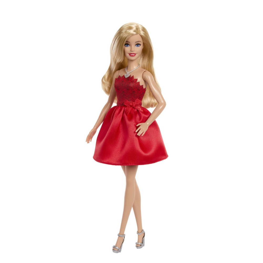 Barbie Papusa Barbie Colectie Aniversara 80 De Ani Blonda Cu Rochie Rosie Rubin [6]