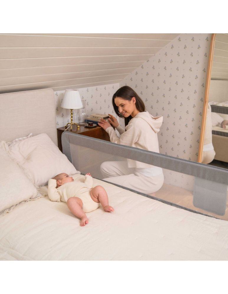 Bariera de siguranta rabatabila pentru pat, Momi Lexi Plus - Grey [2]
