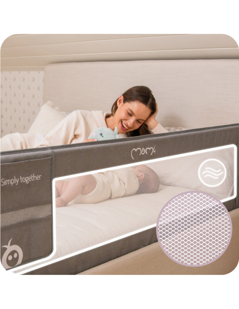 Bariera de siguranta rabatabila pentru pat, Momi Lexi Plus - Grey [3]