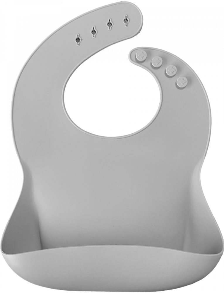 Baveta Basic Bib Minikoioi, 100% Premium Silicone – Powder Grey [1]