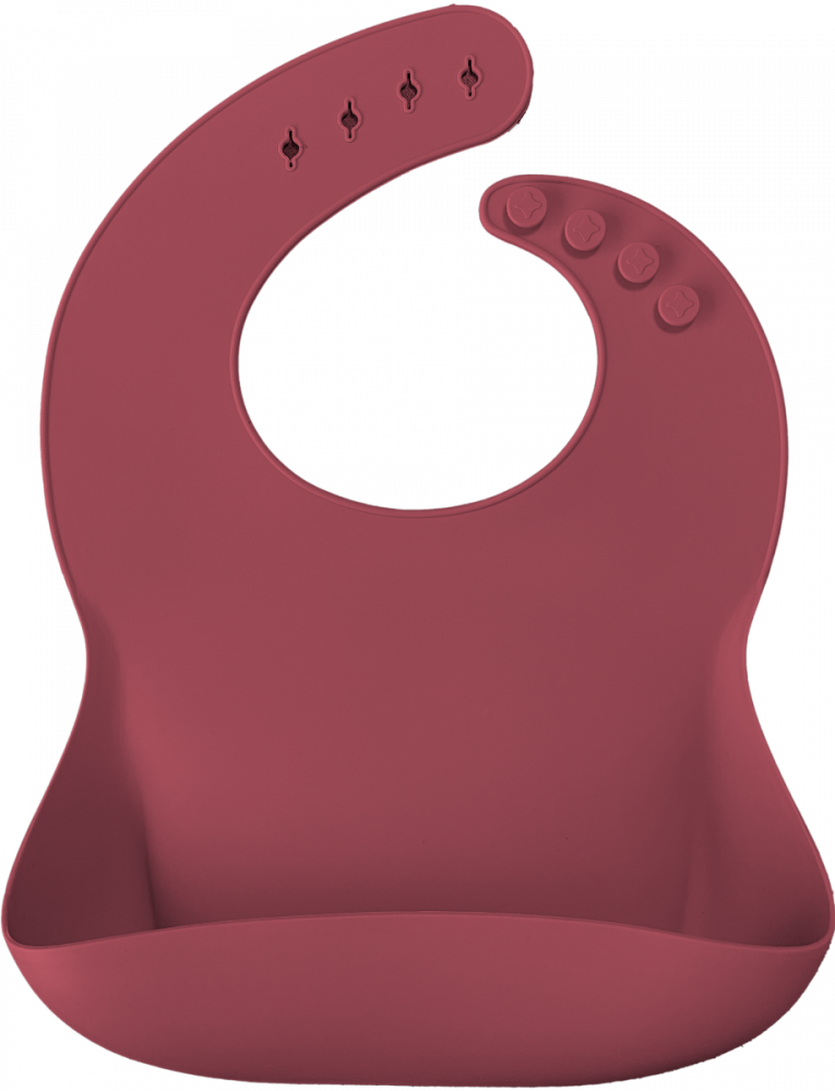 Minikoioi-Baveta Basic Bib Minikoioi, 100% Premium Silicone – Velvet Rose [1]