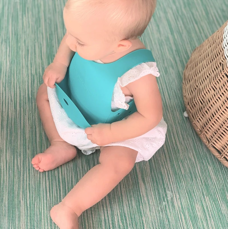 Minikoioi-Baveta Flexi Bib Minikoioi, 100% Premium Silicone  – Aqua Green [5]