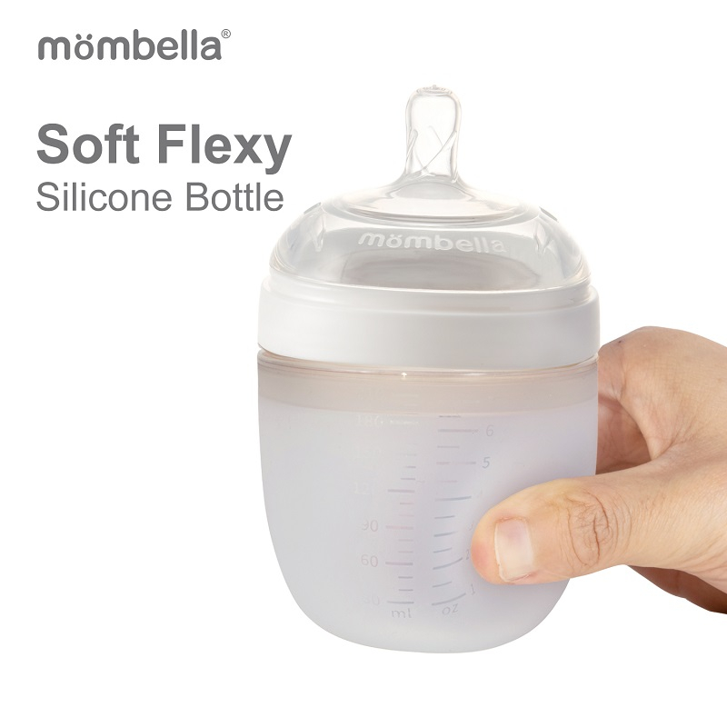 Biberon Anticolici Mombella Breast-Like, 120ml, Tetina S flux lent, 100% Silicon, Ivory [5]