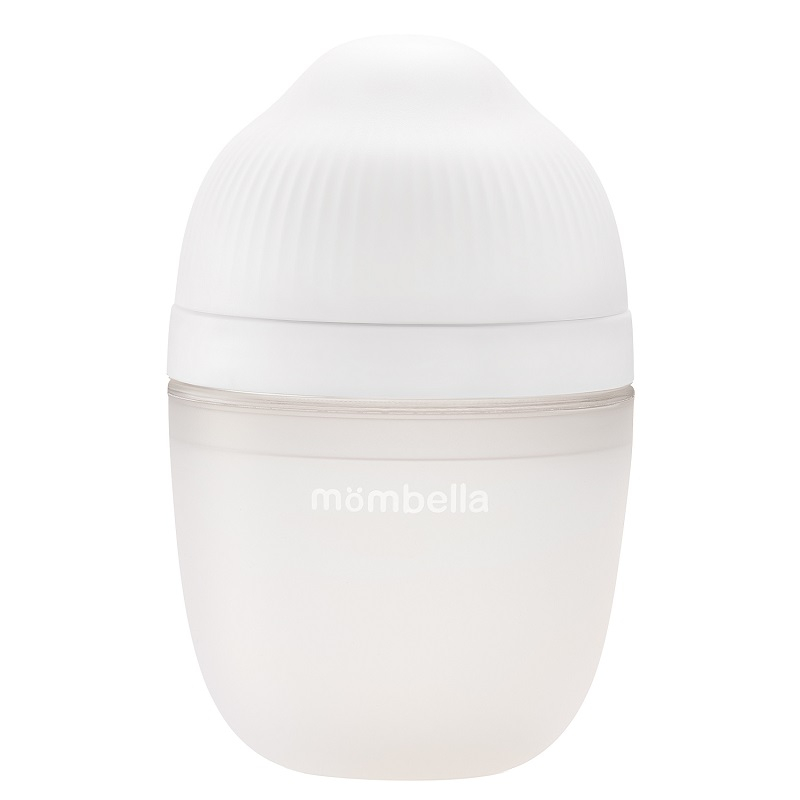 Biberon Anticolici Mombella Breast-Like, 210ml, Tetina M flux mediu, 100% Silicon, Ivory [3]
