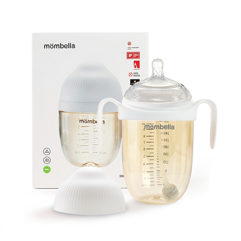 Biberon Anticolici Mombella Breast-Like, 300ml, Tetina 360Ã‚Â° XL Flux Consistent, PPSU, Ivory [6]