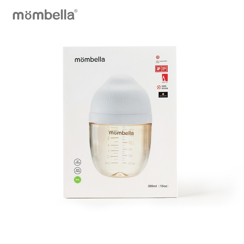 Biberon Anticolici Mombella Breast-Like, 300ml, Tetina 360Ã‚Â° XL Flux Consistent, PPSU, Ivory [4]