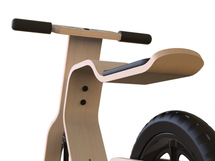 MamaToyz Bicicleta din lemn natural fara pedale RideMe MamaToyz [6]