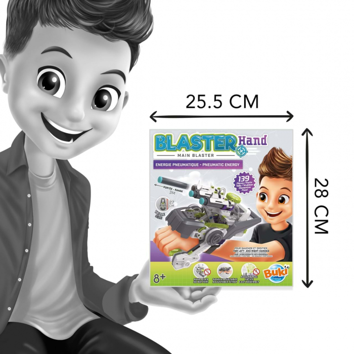 BUKI France-Blaster cu proiectile pentru mana - Set de indemanare pentru copii [3]