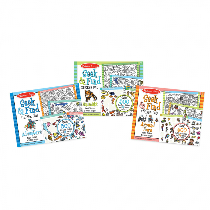 Melissa & Doug Bloc de colorat si abtibilduri Cauta si gaseste Animale [6]