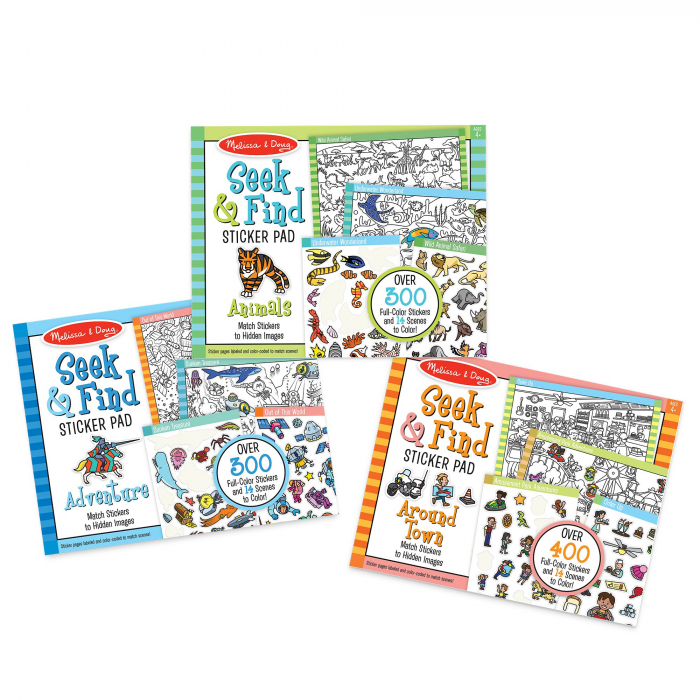 Melissa & Doug Bloc de colorat si abtibilduri Cauta si gaseste Animale [5]