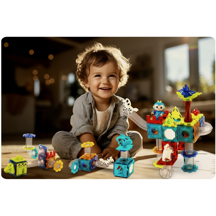 Blocuri magnetice, 107 elemente, Paradisul Dinozaurilor Ricokids RK-757 [6]