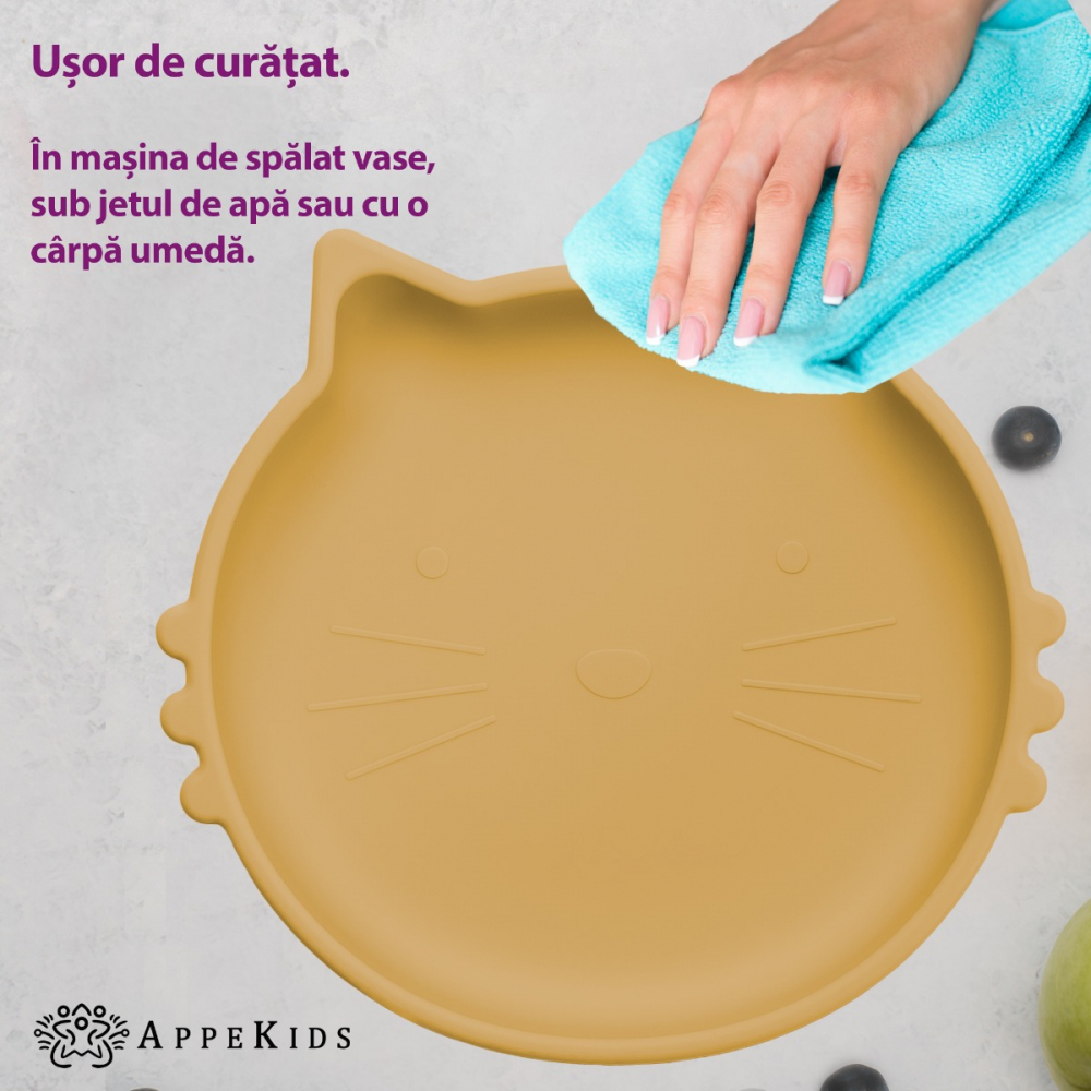 APPEKIDS-Bol din silicon, AppeKids, Kitty II - Honey [4]