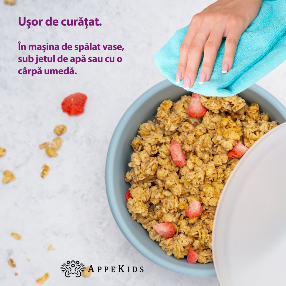 APPEKIDS-Bol din silicon cu ventuza si capac, AppeKids - Aqua Blue [4]