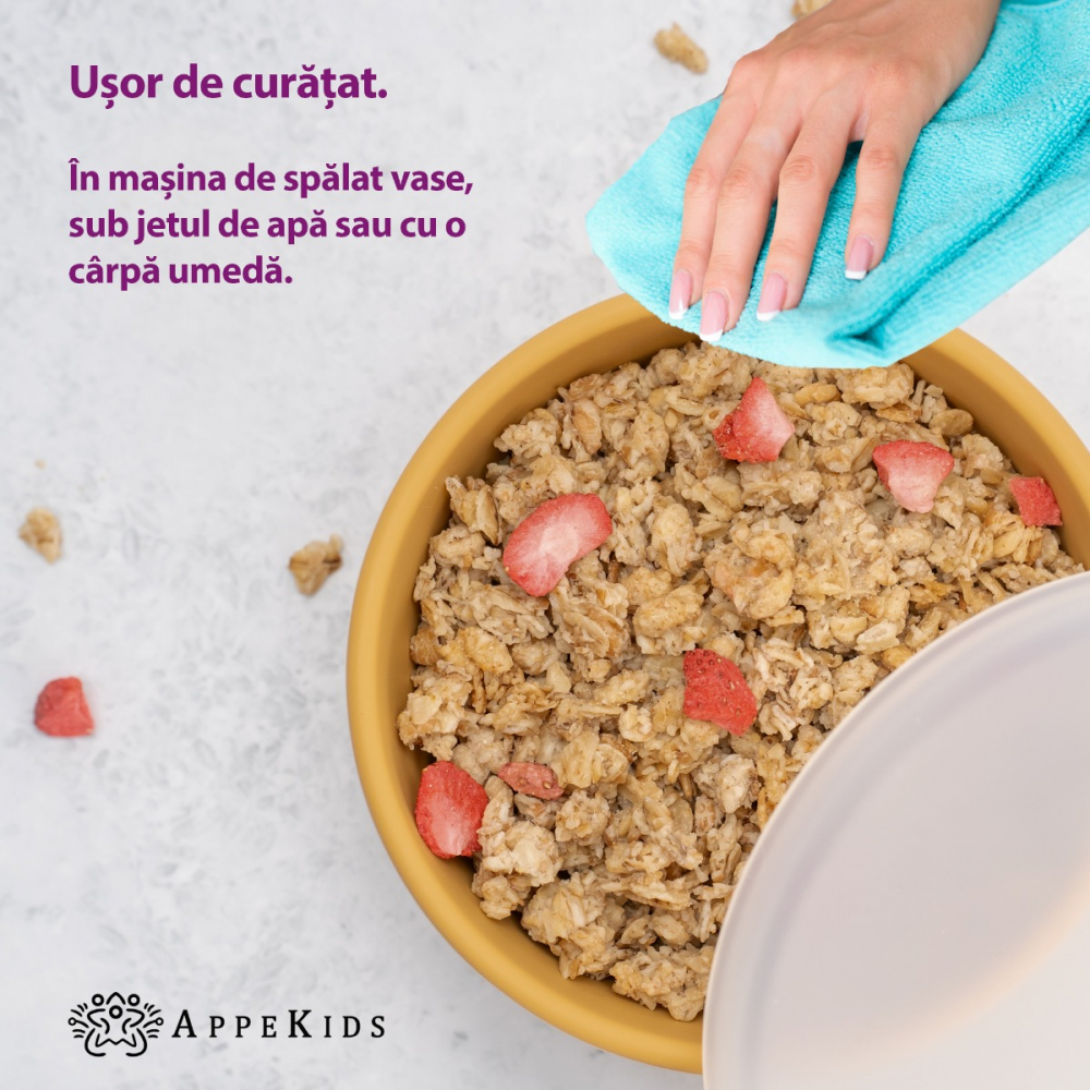 APPEKIDS-Bol din silicon cu ventuza si capac, AppeKids - Honey [4]