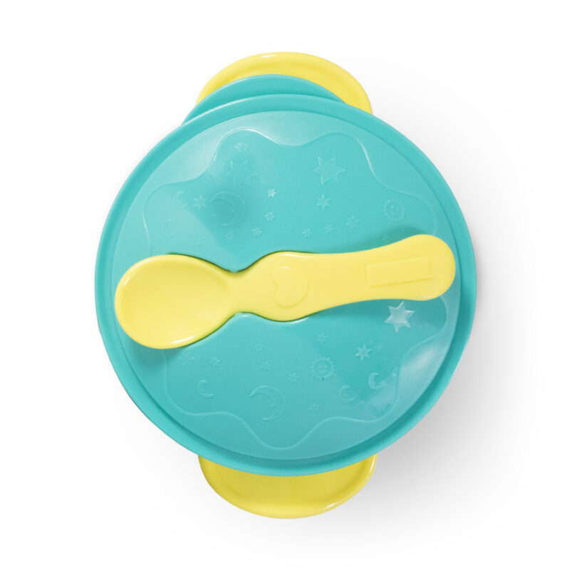 Bol Galben Cu Ventuza, Capac Si Lingurita Baboo 6 luni+ [5]