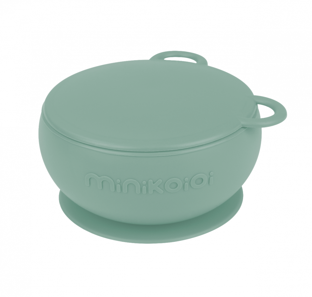 Bol Minikoioi cu Ventuza si Capac, 100% Premium Silicone – River Green [3]