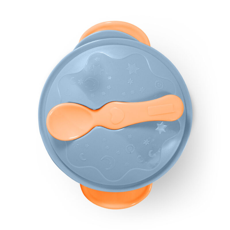 Bol Portocaliu Cu Ventuza, Capac Si Lingurita Baboo 6 luni+ [7]