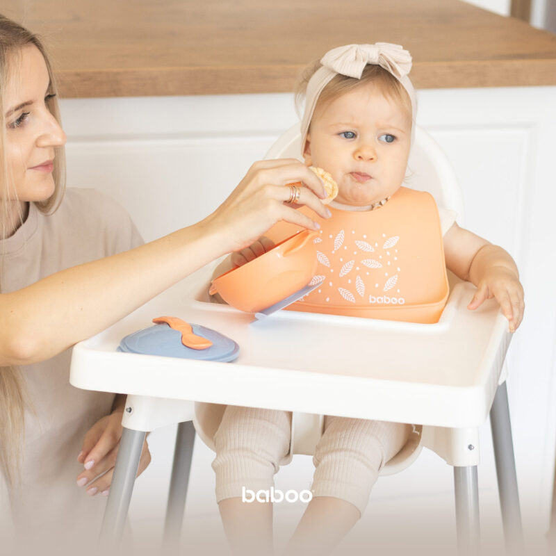 Bol Portocaliu Cu Ventuza, Capac Si Lingurita Baboo 6 luni+ [4]