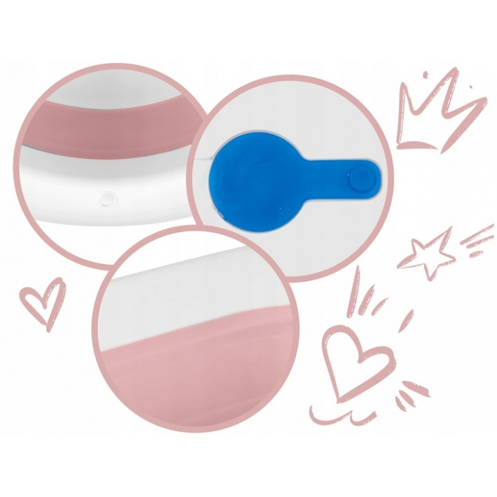 Cadita de baie cu dop de scurgere si termometru Ricokids RK-282 - Roz [2]