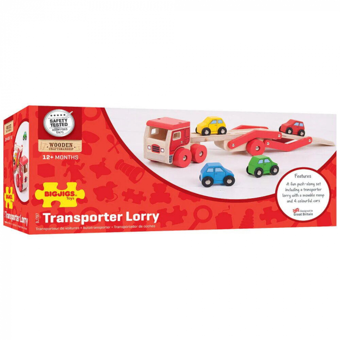BIGJIGS Toys-Camion cu platforma pentru masinute [2]