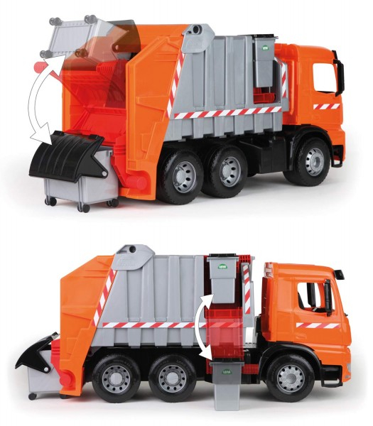 Camion de gunoi din plastic pentru copii Lena licenta Mercedes Benz 74 cm 3 containere incluse [1]