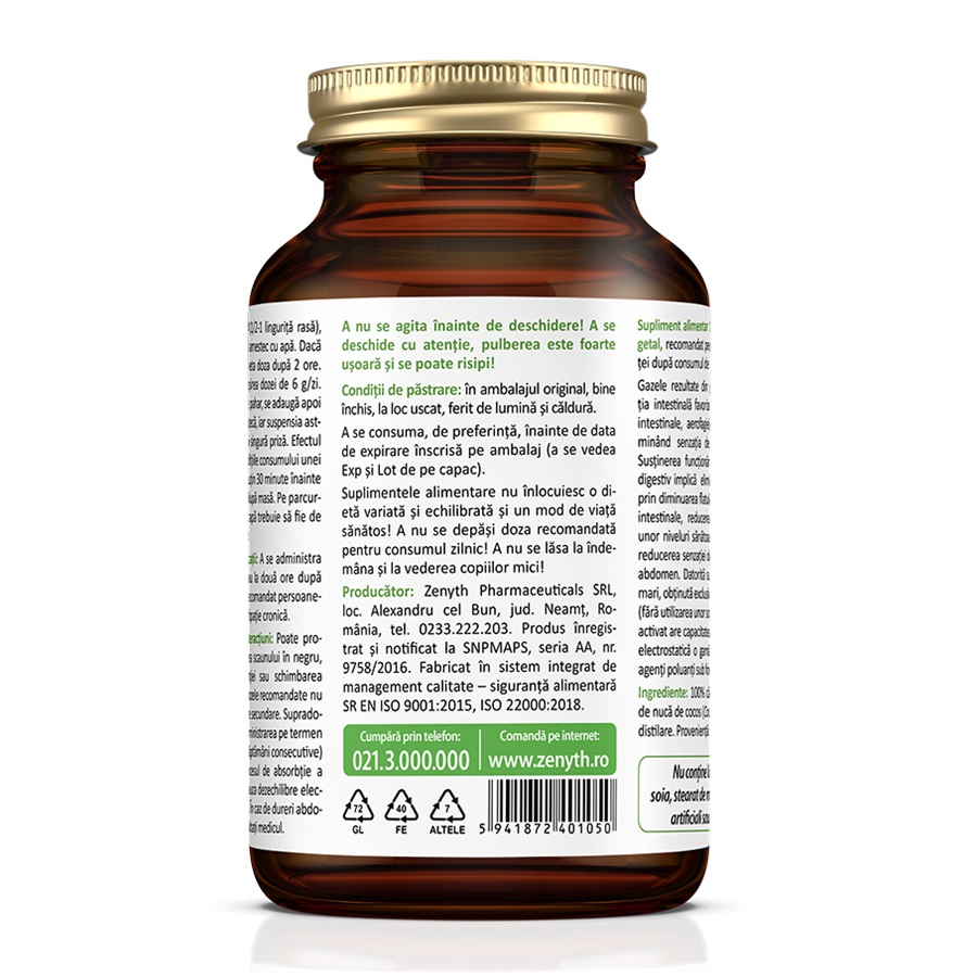 Carbune activat din coaja de nuca de cocos Carbo Forte, 60 g, Zenyth [3]
