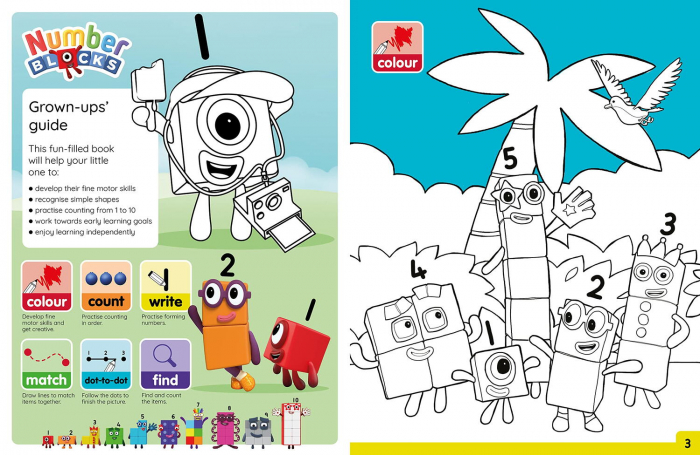 Numberblocks Carte cu activitati Numberblocks - Colorez & ma distrez [3]
