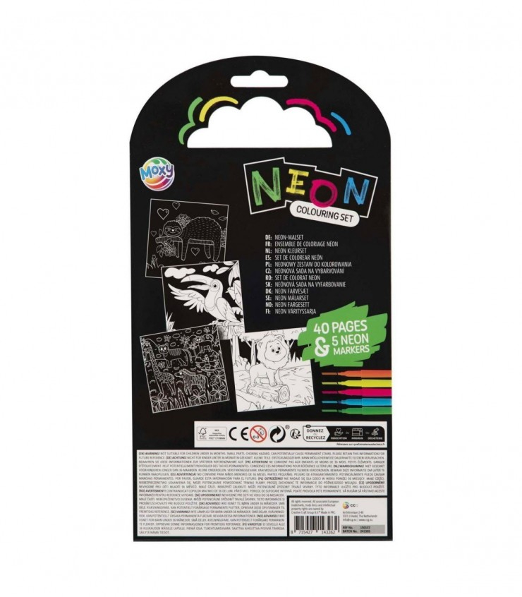 Carte de colorat cu carioci neon - Animalute [2]