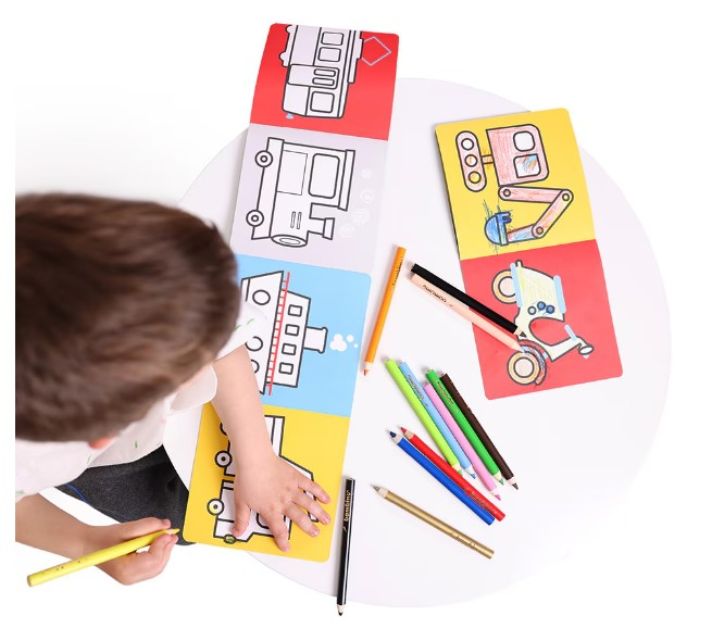 Carte-de-colorat-pentru-bebelusi-Banana-Panda-Ready-To-Colour,-cu-Vehicule,-23-ilustratii-simple,-2-carti-tip-acordeon,-96-cm-lungime-BANANA-PANDA [3]