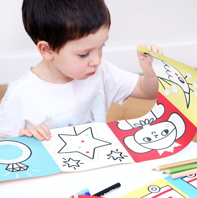 Carte de colorat pentru copii Banana Panda Ready To Draw, Unicorni si Zane Wonderland, 23 ilustratii simple, 2 carti tip acordeon, 96 cm lungime [3]