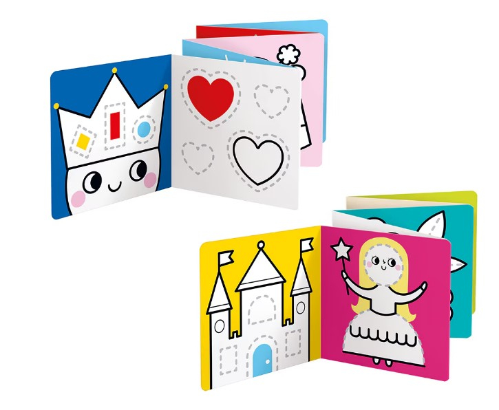 Carte de colorat pentru copii Banana Panda Ready To Draw, Unicorni si Zane Wonderland, 23 ilustratii simple, 2 carti tip acordeon, 96 cm lungime [2]