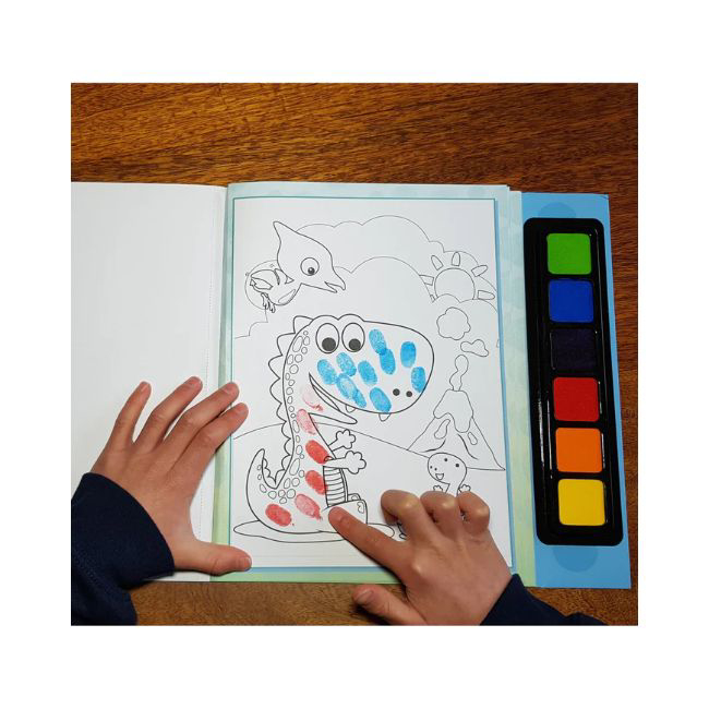 Buddy&Barney Carticica de colorat si pictat cu degetul - Dinozaur [2]
