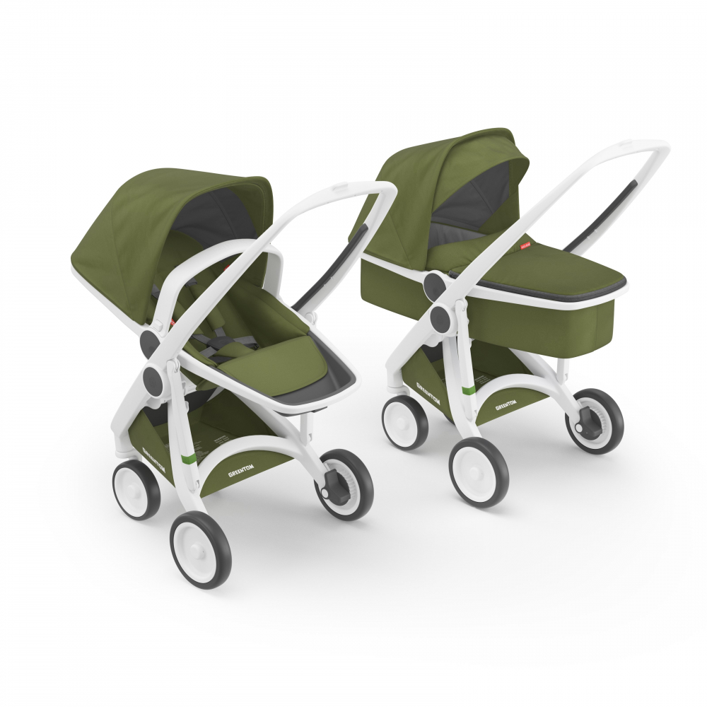 Greentom-Carucior 2 in 1, Greentom, 100% Ecologic, White Olive [1]
