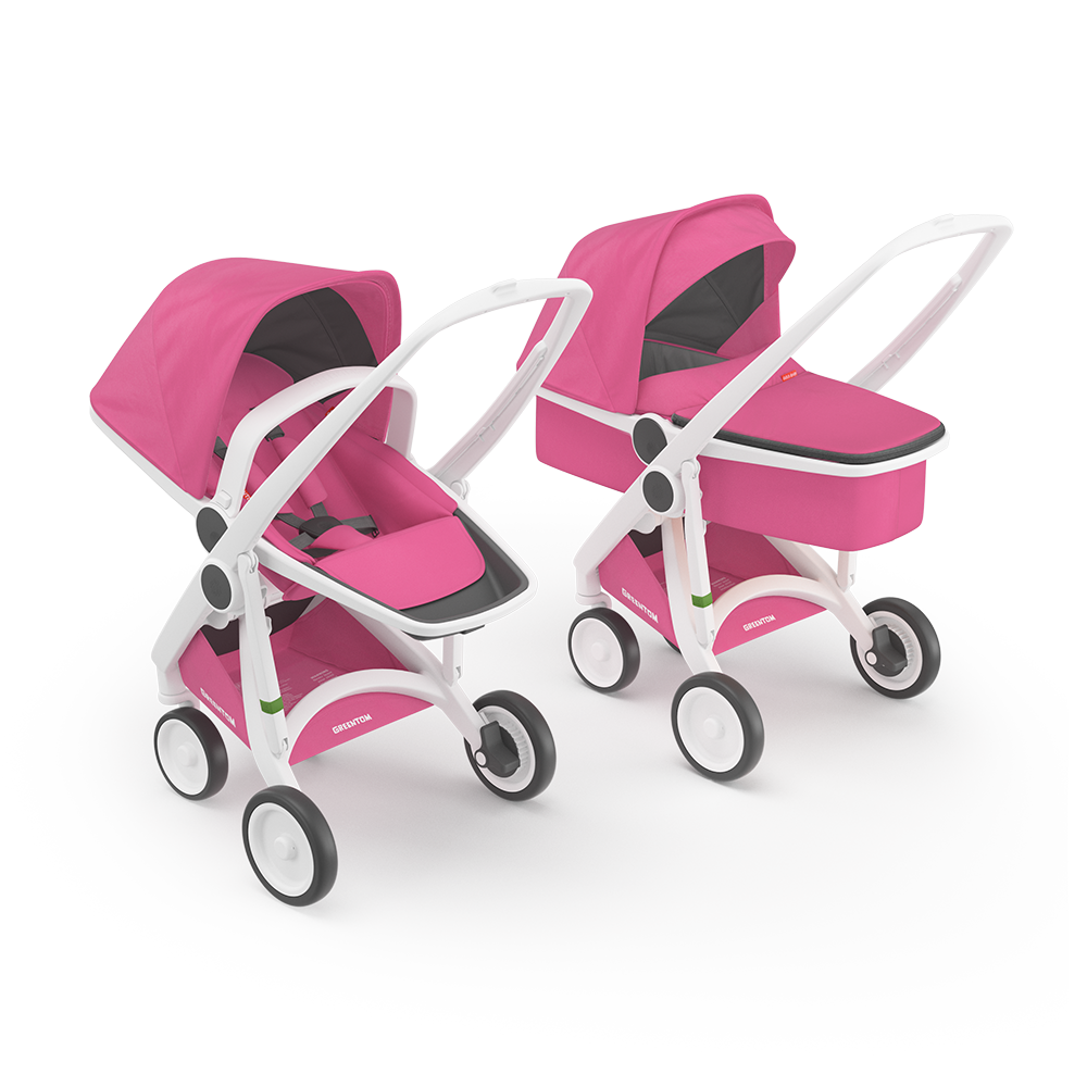 Greentom-Carucior 2 In 1, Greentom, 100% Ecologic, White Pink [1]