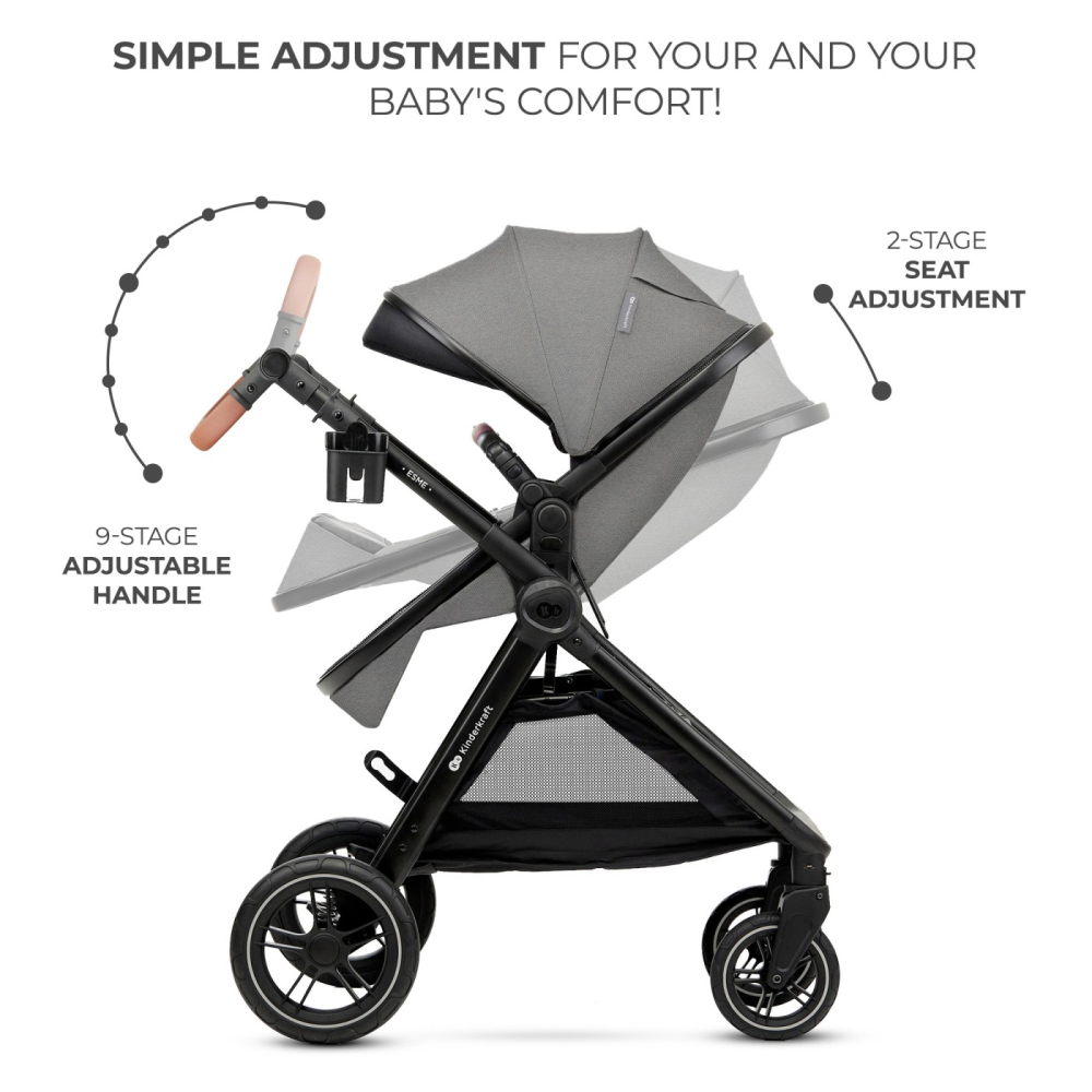 Kinderkraft-Carucior Kinderkraft Esme, 3 In 1, Moonlight Grey [4]