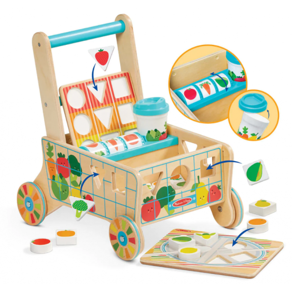 Melissa & Doug-Carucior premergator din lemn cu set de jucarii educative [2]