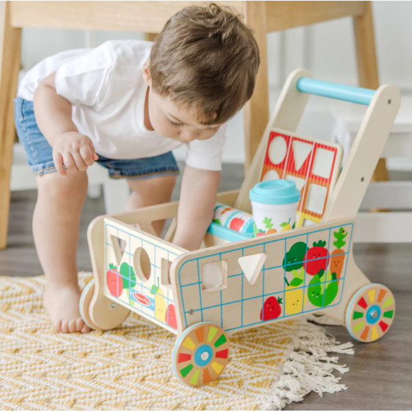 Melissa & Doug-Carucior premergator din lemn cu set de jucarii educative [7]