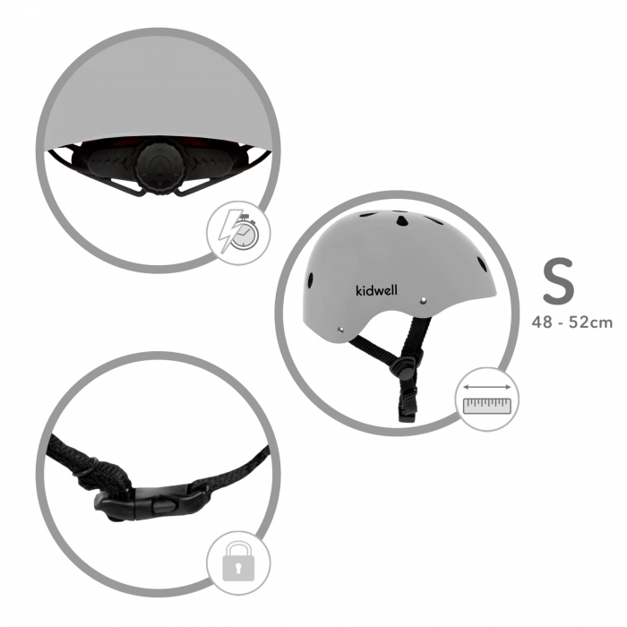 Kidwell-Casca de protectie pentru copii Kidwell ORIX II, marimea S 48-52 cm - Grey [9]